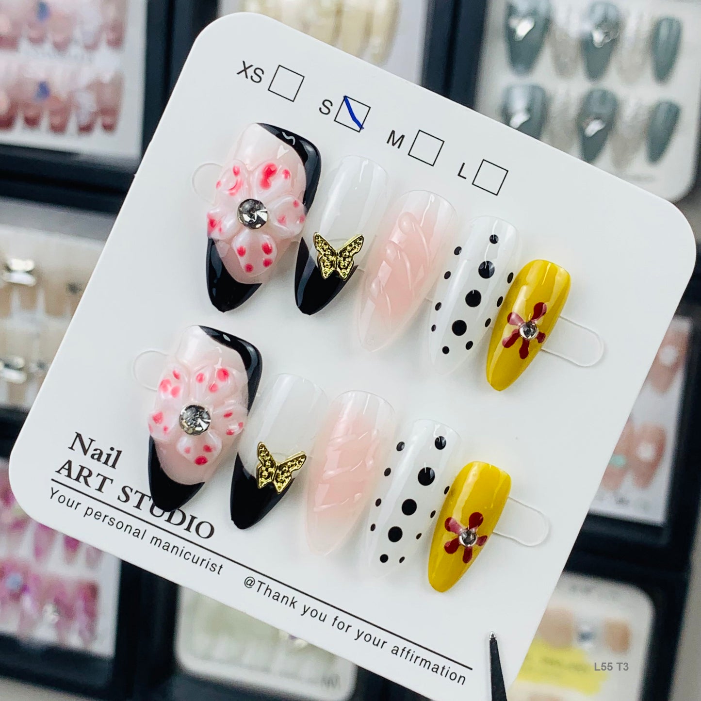 L55 T3 press on nails