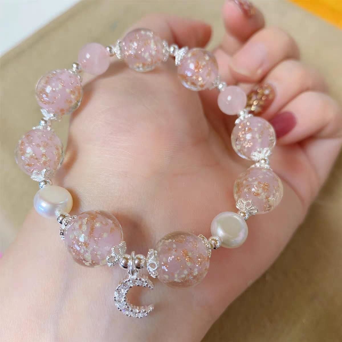 Beaded handmade diy material braided rope loose crystal beads Colorful children's bracelet necklace cute jewelry accessories