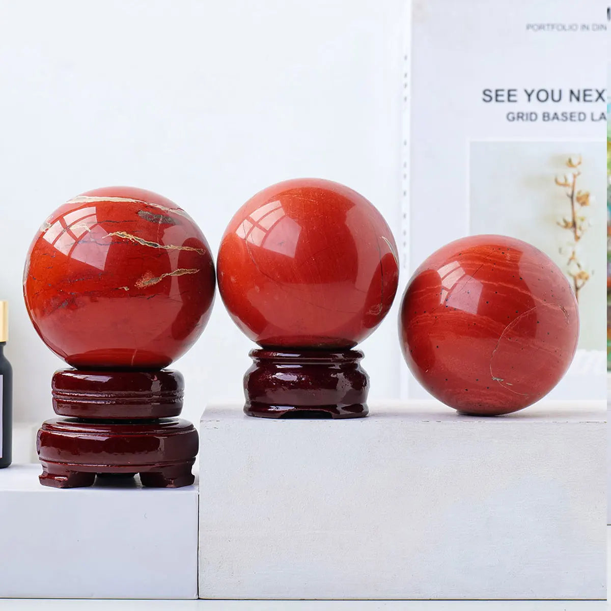 Wholesale Crystal Throwing Ball Natural Crystal Red jasper Sphere Spiritual Healing Home Decoration